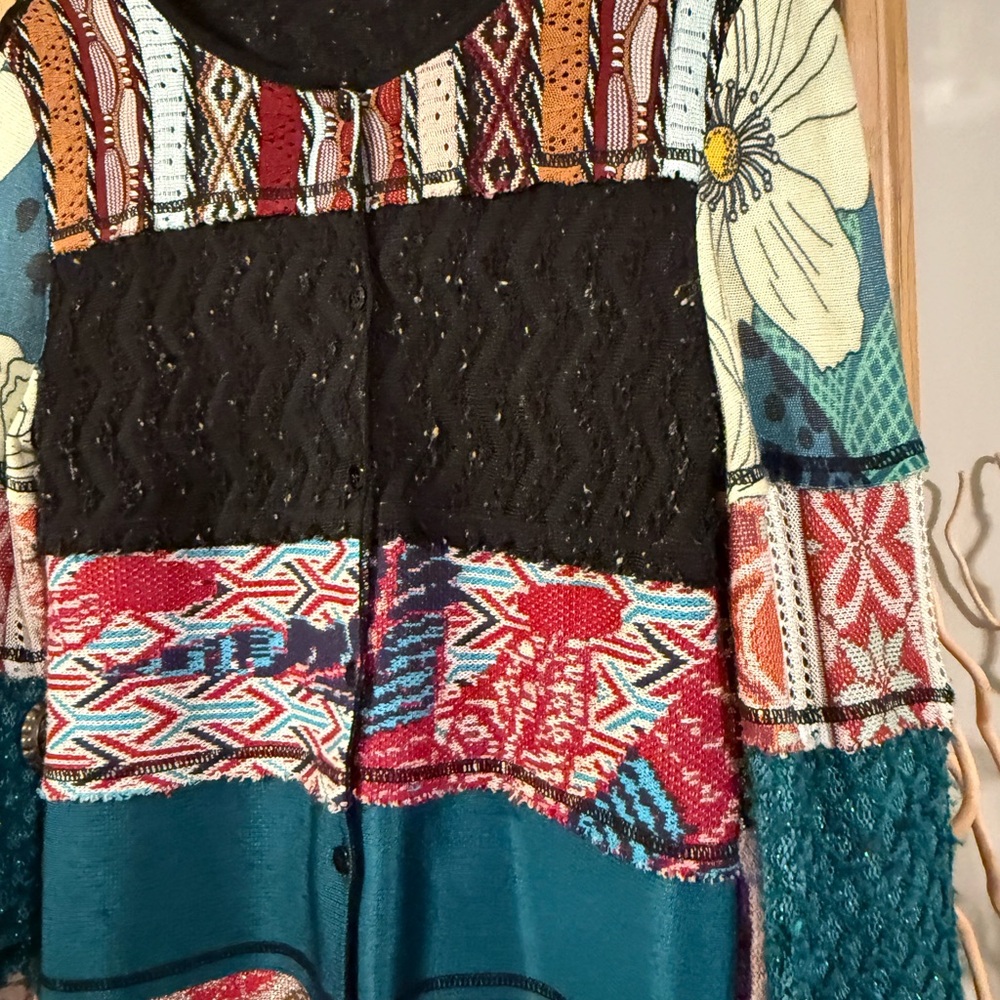 Chic Bohemian Patchwork Cardigan - image 2